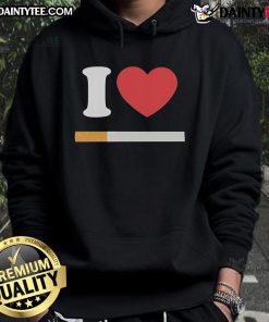 Alt Text: Official I Love Cigarette Hoodie in black, featuring a bold graphic design and stylish fit for casual wear.