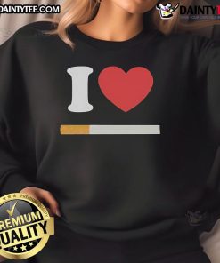 Official I Love Cigarette Sweatshirt in black, featuring a bold graphic design perfect for casual wear.