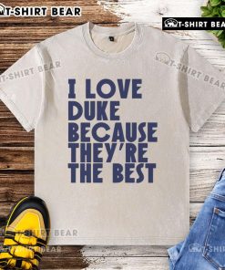 Alt Text: I Love Duke Basketball washed t-shirt featuring a vibrant design, perfect for fans who support the best team.