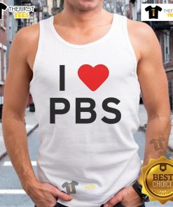 Official I Love PBS Tank Top featuring a stylish design for PBS supporters, perfect for casual wear and events.