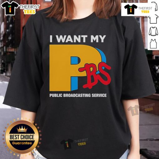 Official I Want My PBS Public Broadcasting Service Ladies Tee featuring a stylish design and vibrant colors for PBS fans.
