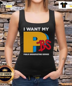 Alt Text: Official I Want My PBS Public Broadcasting Service tank top featuring a bold design, perfect for PBS fans and supporters.