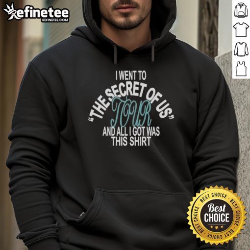 Official hoodie from the I Went To Secret Of Us tour, showcasing exclusive tour merchandise and vibrant design.