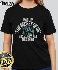 Official I Went To Secret Of Us Tour Ladies Tee featuring vibrant tour graphics and stylish design for fans.