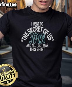 Official I Went To Secret Of Us Tour T-Shirt featuring vibrant design and tour details, perfect for fans.