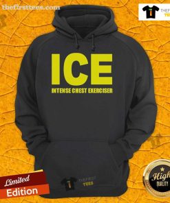 Official ICE Intense Chest Exerciser Hoodie in black, perfect for workouts and enhancing chest strength and fitness.