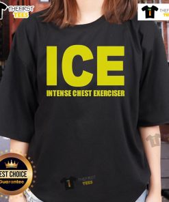 Official ICE Intense Chest Exerciser Ladies Tee featuring a stylish design for fitness enthusiasts.