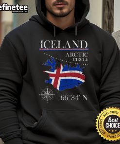 Official Iceland Arctic Circle hoodie featuring the Icelandic flag, perfect for polar adventures and winter wear.
