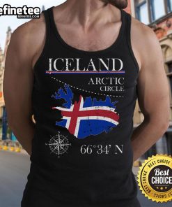 Official Iceland Arctic Circle tank top featuring the Icelandic flag, perfect for summer wear and showcasing Icelandic pride.