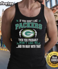 Alt Text: Woman wearing a 'If You Don't Like Green Bay Packers' tank top, showcasing team spirit and pride in sports fashion.