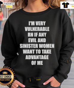 Alt Text: Official I'm Very Vulnerable RN Sweatshirt highlighting a humorous message about vulnerability and caution.