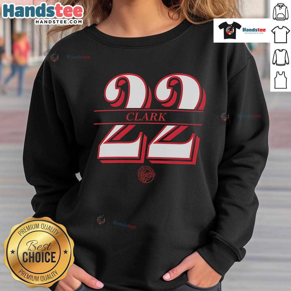 Official Indiana Fever Caitlin Clark #22 Wnba Sweatshirt Alt Text: Official Indiana Fever Caitlin Clark 22 WNBA sweatshirt featuring team colors and player graphic for fans.