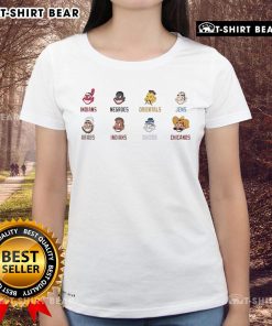 Official Indians, Negroes, Orientals, Jews, Arabs, Whites, Chicanos Ladies Tee showcasing diverse cultural representation.