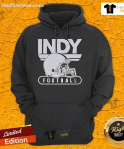 Official INDY Football 25 Helmet Hoodie, showcasing a stylish design perfect for fans and athletes alike.