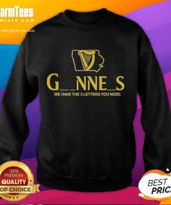 Official Iowa Guinness sweatshirt featuring 'We Have The 3 Letters You Need' design, perfect for fans and cozy wear.
