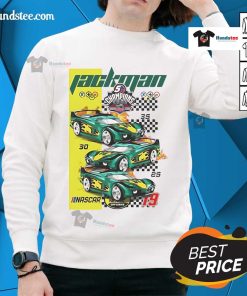 Official Jackson 5 Champions NASCAR sweatshirt featuring vibrant graphics and a cozy design for fans.