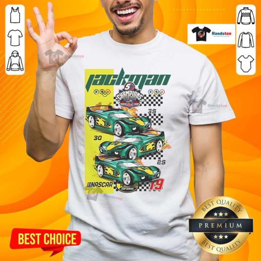 Official Jackson 5 Champions NASCAR T-Shirt featuring vibrant design and iconic band logo, perfect for fans and collectors.