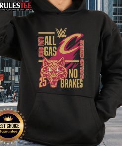 Alt Text: Official Jacob Fatu Cleveland Cavaliers 'All Gas No Brakes' 2025 Hoodie in black with logo and stylish design.