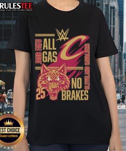 Official Jacob Fatu Cleveland Cavaliers All Gas No Brakes 2025 Ladies Tee showcasing team pride and style.