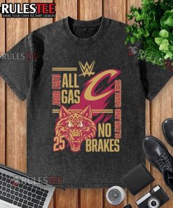 Alt Text: Official Jacob Fatu Cleveland Cavaliers All Gas No Brakes 2025 Washed T-Shirt featuring bold graphics and sporty design.