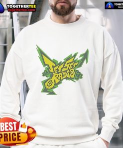 Official Jet Set logo sweatshirt featuring a stylish design, perfect for casual wear and travel enthusiasts.