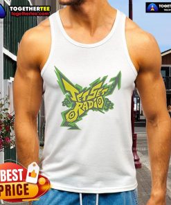 Official Jet Set logo tank top featuring a stylish design, perfect for casual wear and travel enthusiasts.
