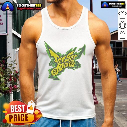 Official Jet Set logo tank top featuring a stylish design, perfect for casual wear and travel enthusiasts.