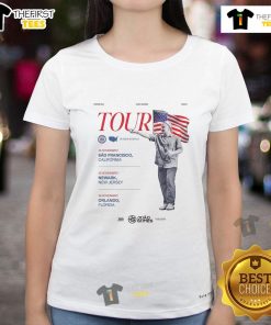 Official Joao Gomes Tour in the United States 2025 ladies tee featuring vibrant design and concert details.
