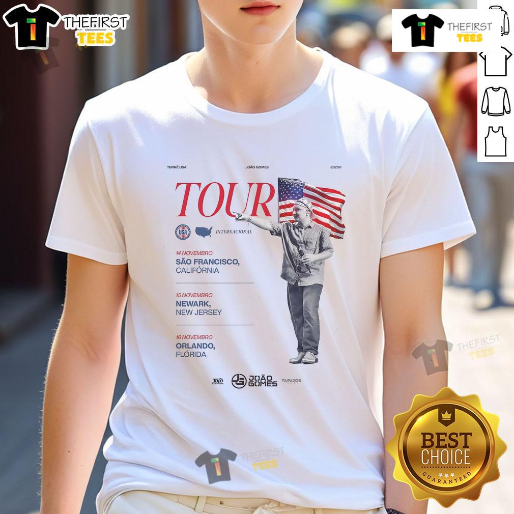 Official João Gomes Tour In The United States 2025 T Shirt Official Joo Gomes Tour In The United States 2025 T-Shirt featuring vibrant design and artist's name prominently displayed.