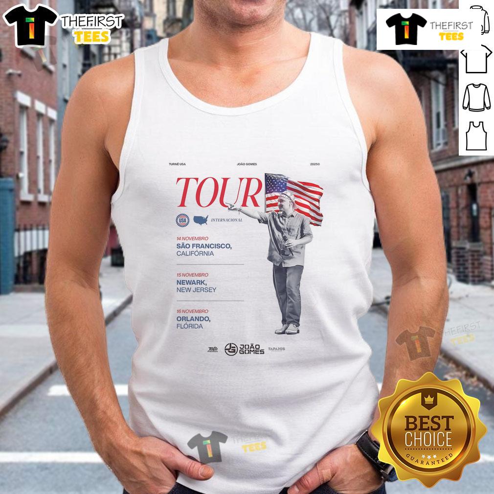 Official João Gomes Tour In The United States 2025 Tank Top Official Joao Gomes Tour in the United States 2025 tank top featuring vibrant design and bold tour graphics.