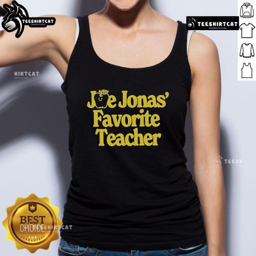 Official Joe Jonas Favorite Teacher tank top featuring a stylish design perfect for fans and educators alike.