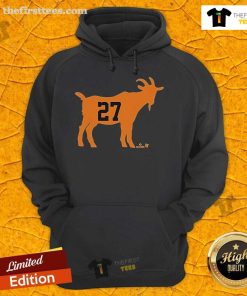 Official Jose Altuve GOAT 27 Hoodie featuring his name and number, perfect for Houston Astros fans and collectors.