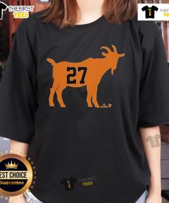 Official Jose Altuve GOAT 27 Ladies Tee featuring a stylish design for fans of the Houston Astros star player.