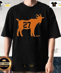Official Jose Altuve Goat 27 T-Shirt featuring bold graphics celebrating the baseball star's legacy and achievements.