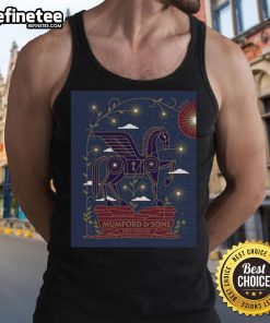 Official Mumford and Sons live concert tank top poster for July 21, 2025, in Morrison, CO showcasing vibrant design.