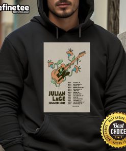 Official Julian Lage Tour EU UK Summer 2025 poster hoodie featuring vibrant design and tour details.