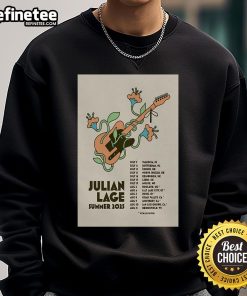 Official Julian Lage Tour EU UK Summer 2025 sweatshirt poster featuring vibrant design and tour details.