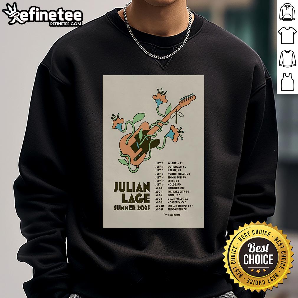 Official Julian Lage Tour Eu & Uk Summer 2025 Poster Sweatshirt Official Julian Lage Tour EU UK Summer 2025 sweatshirt poster featuring vibrant design and tour details.