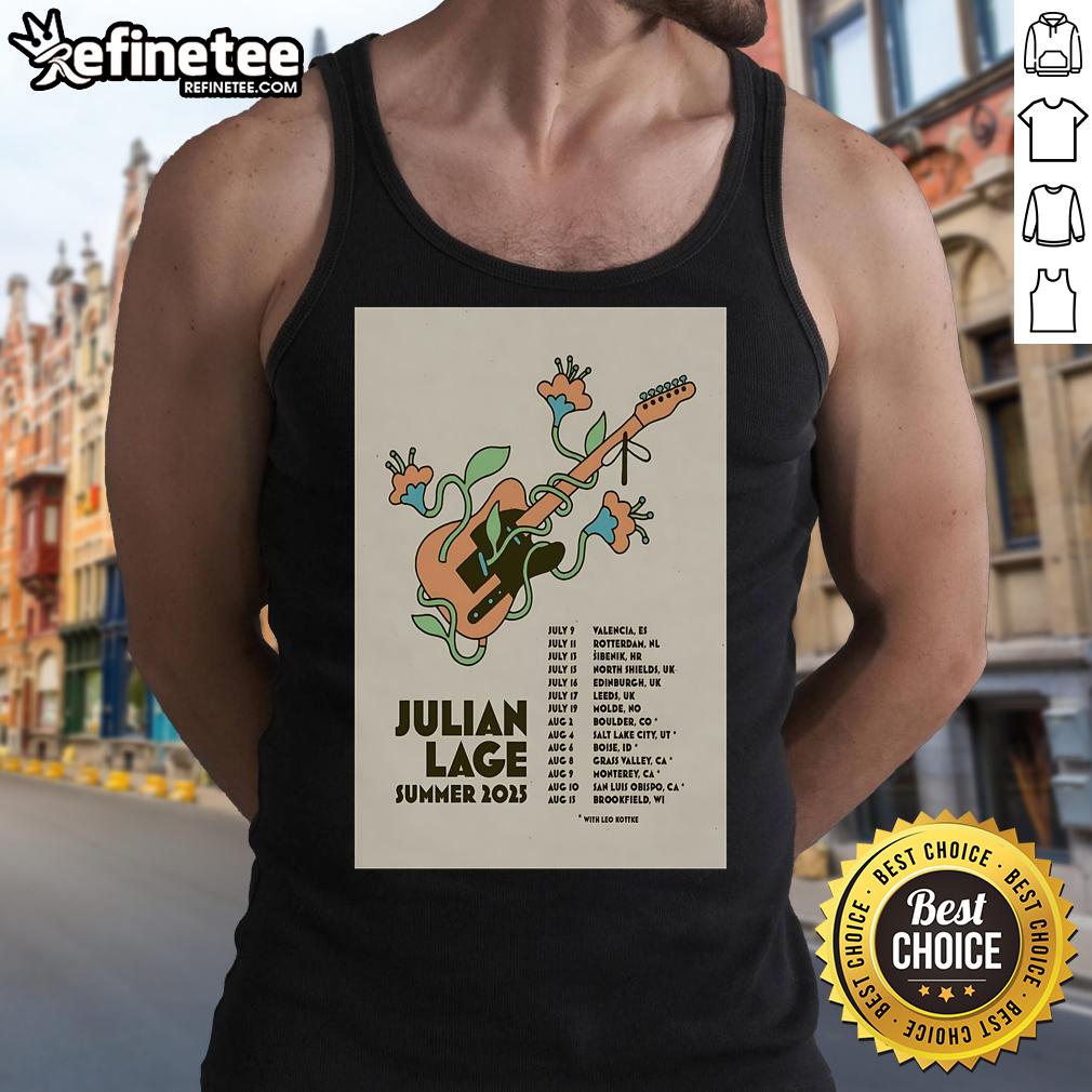 Official Julian Lage Tour Eu & Uk Summer 2025 Poster Tank Top Official Julian Lage Tour EU UK Summer 2025 poster on a tank top, featuring vibrant graphics and tour details.