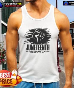 Official Juneteenth Freedom Day Fist Tank Top featuring a bold design symbolizing unity and empowerment for Juneteenth.