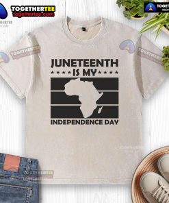 Official Juneteenth Is My Independence Day washed t-shirt featuring a bold graphic design, perfect for celebrating freedom.