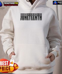 Official Juneteenth Repeated Hoodie featuring bold graphics celebrating freedom and heritage in vibrant colors.
