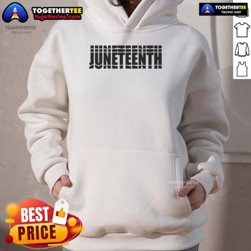 Official Juneteenth Repeated Hoodie featuring bold graphics celebrating freedom and heritage in vibrant colors.