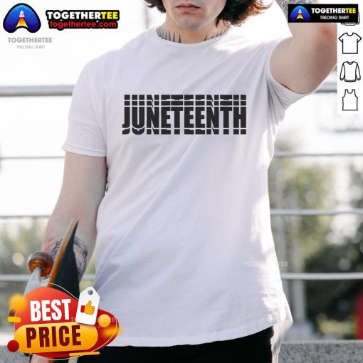 Official Juneteenth Repeated T-Shirt featuring vibrant colors and bold lettering celebrating freedom and heritage.