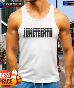 Official Juneteenth Repeated Tank Top featuring vibrant colors and celebratory designs, perfect for Juneteenth festivities.