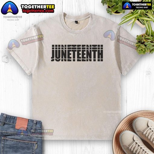 Official Juneteenth Repeated Washed T-Shirt featuring vibrant graphic design celebrating freedom and heritage.