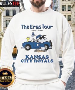 Official Kansas City Royals The Eras Tour Snoopy Sweatshirt featuring colorful graphics and team logo.