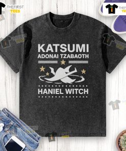 Alt Text: Official Katsumi Adonai Tzabaoth Haniel Witch Washed T-Shirt featuring unique design and vibrant colors.