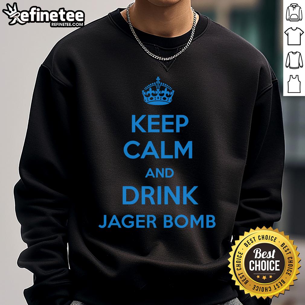 Official Keep Calm And Jager Bomb Sweatshirt Official Keep Calm and Jager Bomb sweatshirt featuring a bold graphic design and cozy fabric for ultimate comfort.
