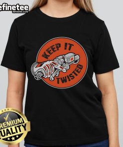Official Keep It Twisted logo on a stylish ladies tee, perfect for fans of unique graphic apparel.